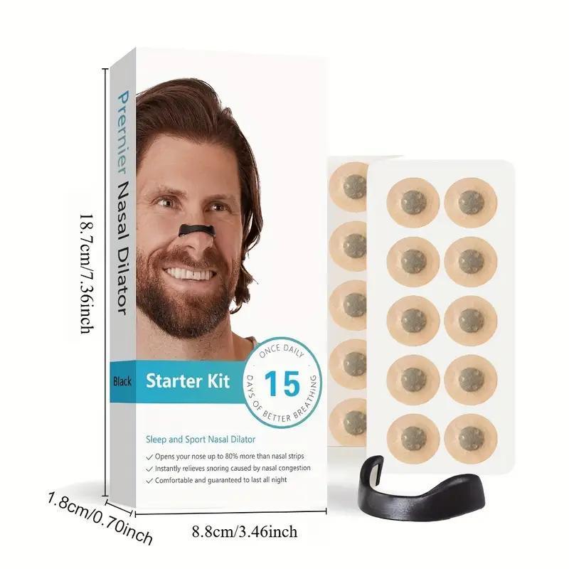 Magnetic Nasal Dilator Kit – 4 Clips, 30 Magnet Patches & Picker for Better Breathing & Comfort